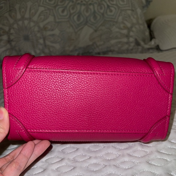 (SOLD)CELINE Nano Luggage Fuchsia Drummed Calfskin - Picture 3 of 6